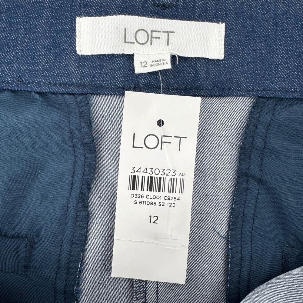 Loft The Riviera Short Women 12 Dark Indigo Blue Stretch Cotton Blend Preppy NWT - Picture 3 of 8